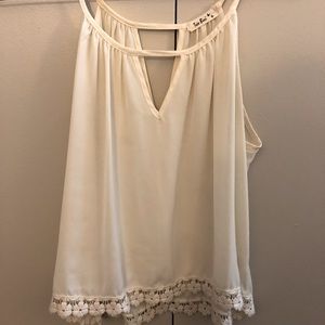 Sheer cream tank blouse